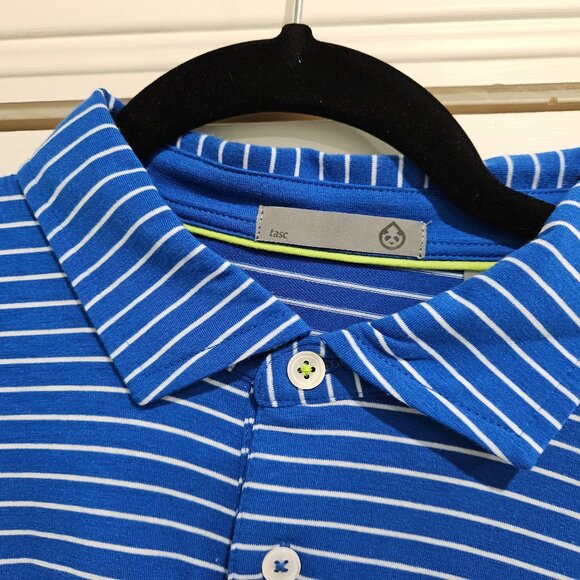Tasc Performance Other - TASC Performance Polo XL – Royal Blue Striped | Moisture-Wicking Bamboo
